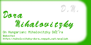 dora mihalovitzky business card